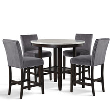 Load image into Gallery viewer, Celeste - Round Counter Table With 4 Chairs - Black / Gray