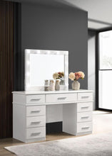 Load image into Gallery viewer, Felicity - 9-Drawer Vanity Table With Lighted Mirror - Glossy White