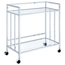 Load image into Gallery viewer, Cara - 2-tier Rectangular Glass Shelf Metal Bar Cart