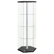 Load image into Gallery viewer, Zahavah - 4-Shelf Hexagonal Clear Glass Curio Cabinet