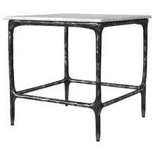 Load image into Gallery viewer, Ebby - Square Genuine Marble Top Metal End Table - White