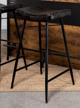 Load image into Gallery viewer, Bayu - Leather Upholstered Saddle Seat Backless Bar Stool (Set of 2)