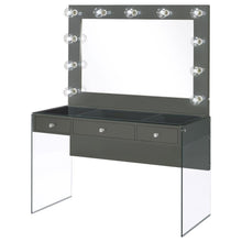 Load image into Gallery viewer, Afshan - 3-Drawer Vanity Set With Lighting - Gray High Gloss
