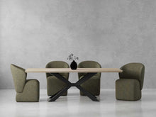 Load image into Gallery viewer, Crossings - Rectangular Dining Table With 4 Upholstered Chairs - Natural & Green