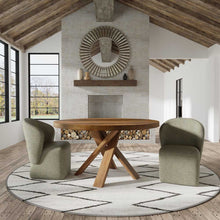 Load image into Gallery viewer, Crossings - Round Dining Table With 4 Upholstered Chairs - Brown & Gray