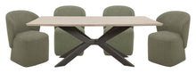 Load image into Gallery viewer, Crossings - Rectangular Dining Table With 4 Upholstered Chairs - Natural & Green