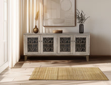 Load image into Gallery viewer, Forest - 4 Glass Door Console - Ivory White & Brown