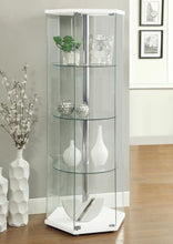 Load image into Gallery viewer, Zahavah - 4-Shelf Hexagonal Clear Glass Curio Cabinet