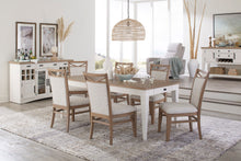 Load image into Gallery viewer, Americana Modern Dining - Rectangular Extendable Dining Table With 6 Upholstered Dining Chairs - Light Brown