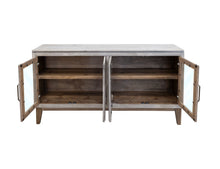 Load image into Gallery viewer, Forest - 4 Glass Door Metal Handle Console - Ivory White & Brown