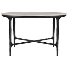 Load image into Gallery viewer, Hermas - Round Genuine Marble Top Metal Coffee Table - White