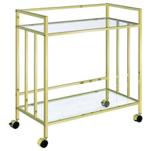Load image into Gallery viewer, Cara - 2-tier Rectangular Glass Shelf Metal Bar Cart