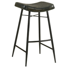 Load image into Gallery viewer, Bayu - Leather Upholstered Saddle Seat Backless Bar Stool (Set of 2)