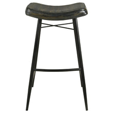 Load image into Gallery viewer, Bayu - Leather Upholstered Saddle Seat Backless Bar Stool (Set of 2)