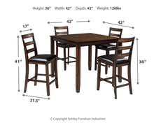 Load image into Gallery viewer, Coviar - Brown - DRM Counter Table Set (Set of 5)