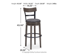 Load image into Gallery viewer, Caitbrook - Gray - Tall UPH Swivel Barstool