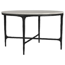 Load image into Gallery viewer, Hermas - Round Genuine Marble Top Metal Coffee Table - White