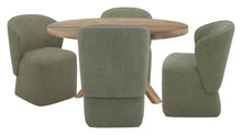 Load image into Gallery viewer, Crossings - Round Dining Table With 4 Upholstered Chairs - Brown & Gray