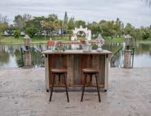 Load image into Gallery viewer, Antique - Stool With Iron Base - Multicolor