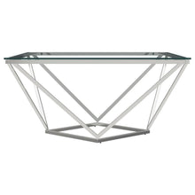Load image into Gallery viewer, Brittania - Square Glass Top Geometric Coffee Table - Nickel