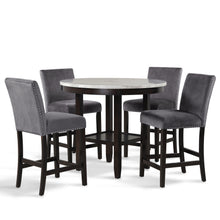 Load image into Gallery viewer, Celeste - Round Counter Table With 4 Chairs - Black / Gray