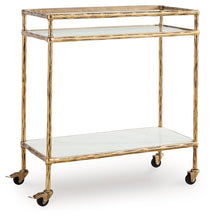 Load image into Gallery viewer, Plattfield - Antique Gold Finish - Bar Cart