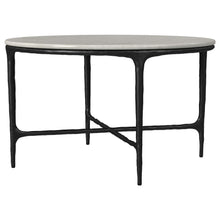 Load image into Gallery viewer, Hermas - Round Genuine Marble Top Metal Coffee Table - White