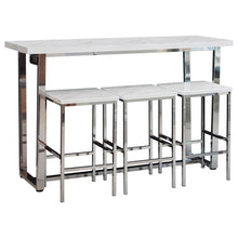 Load image into Gallery viewer, Marmot - 4 Piece Rectangular Counter Height Table Set - Chrome