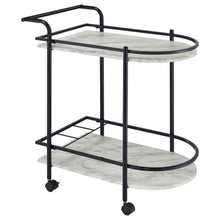 Load image into Gallery viewer, Desiree - 2-Tier Faux Marble Shelf Metal Bar Cart