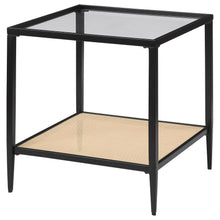 Load image into Gallery viewer, Amherst - Glass Top Metal with Cane Shelf Table