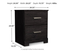 Load image into Gallery viewer, Belachime - Charcoal - Two Drawer Night Stand