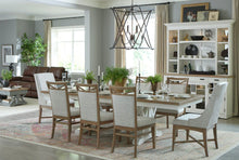 Load image into Gallery viewer, Americana Modern Dining - Extendable Trestle Table With 8 Upholstered Chairs - Light Brown