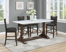 Load image into Gallery viewer, Aldrich - 5 Piece Counter Height Dining Set Genuine - White Marble And Dark Brown