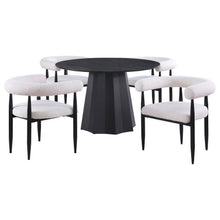 Load image into Gallery viewer, Camden - 5 Piece Round Faux Marble Top Dining Table Set - Black