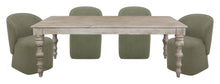 Load image into Gallery viewer, Crossings - Rectangular Dining Table With 4 Upholstered Chairs - Whitewash & Green