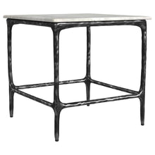 Load image into Gallery viewer, Ebby - Square Genuine Marble Top Metal End Table - White