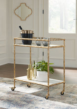 Load image into Gallery viewer, Plattfield - Antique Gold Finish - Bar Cart