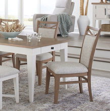 Load image into Gallery viewer, Americana Modern Dining - 48" Round Extendable Dining Table And 4 Upholstered Chairs - Light Brown