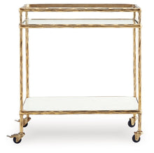 Load image into Gallery viewer, Plattfield - Antique Gold Finish - Bar Cart