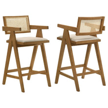 Load image into Gallery viewer, Kane - Woven Rattan Wood Bar Chair (Set of 2) - Light Walnut