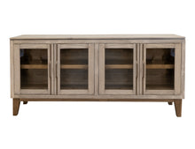 Load image into Gallery viewer, Forest - 4 Glass Door Metal Handle Console - Ivory White & Brown