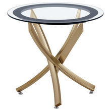 Load image into Gallery viewer, Brooke - Round Glass Top Side End Table Metal Base