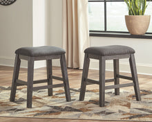 Load image into Gallery viewer, Caitbrook - Gray - Upholstered Stool (Set of 2)