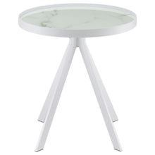Load image into Gallery viewer, Briggs - Round Marble Printed Glass Top End Side Table