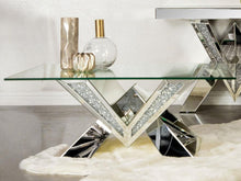 Load image into Gallery viewer, Taffeta - Glass Top Mirrored Acrylic Table
