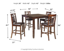 Load image into Gallery viewer, Bennox - Brown - DRM Counter Table Set (Set of 5)