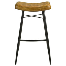 Load image into Gallery viewer, Bayu - Leather Upholstered Saddle Seat Backless Bar Stool (Set of 2)