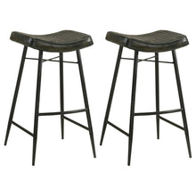Load image into Gallery viewer, Bayu - Leather Upholstered Saddle Seat Backless Bar Stool (Set of 2)
