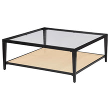 Load image into Gallery viewer, Amherst - Glass Top Metal with Cane Shelf Table