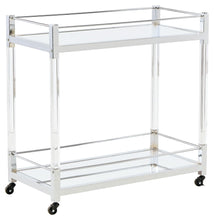 Load image into Gallery viewer, Chaseton - Clear / Silver Finish - Bar Cart